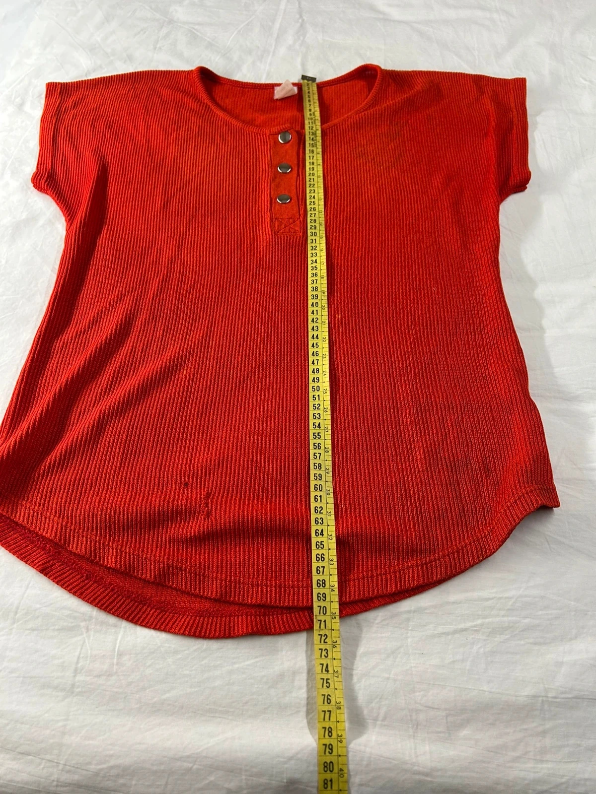 Blusa de manga corta de acrílico rojo talla 40 – photo 10